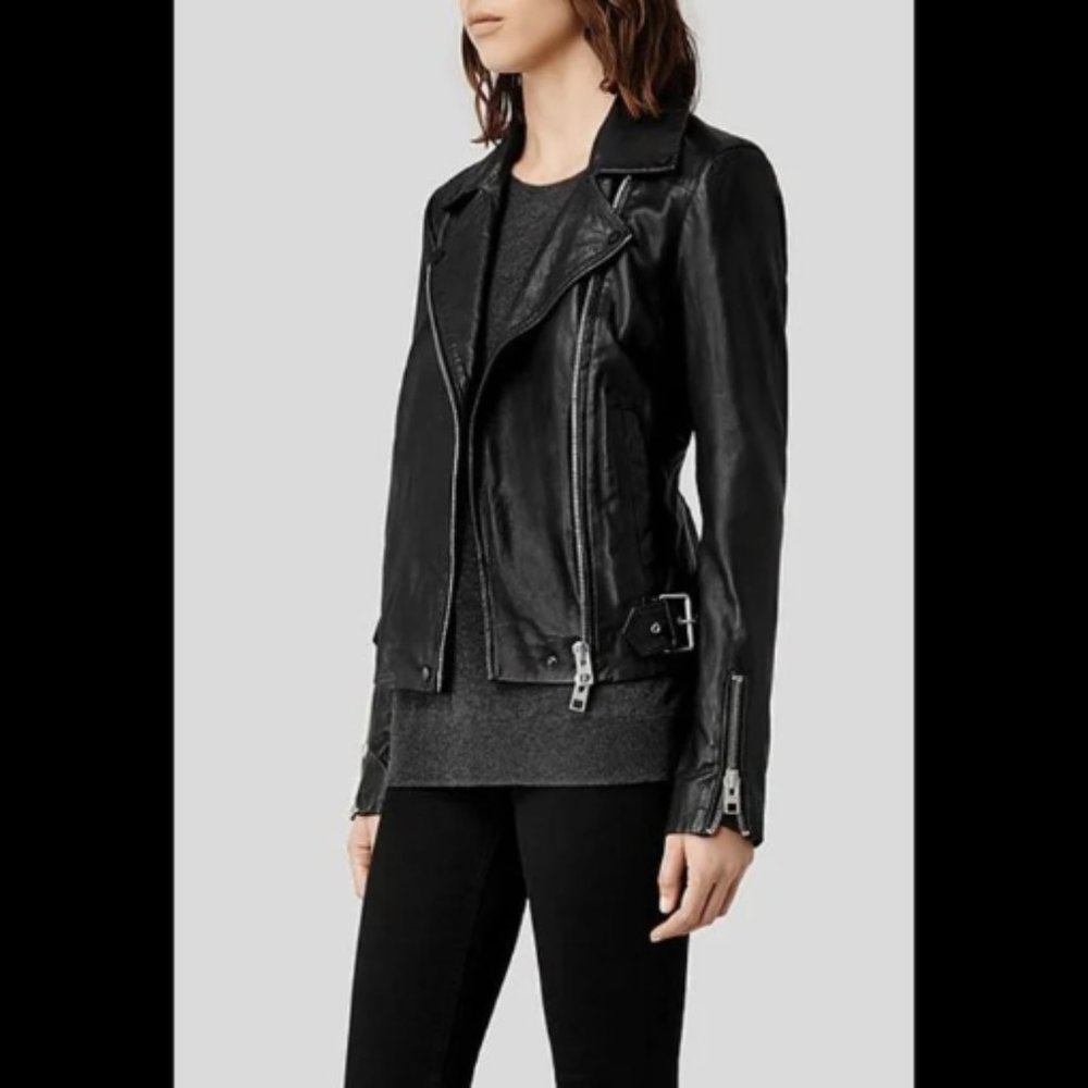 All Saints Ayers Biker Leather Jacket